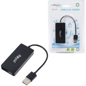 تصویر هاب USB 2.0 رویال مدل RH2-210 با ۴ پورت 
