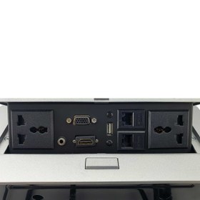 تصویر پنل رومیزی VSP کنفرانس به همراه کابل Conference Table Connectivity and Data Box Pop Up Box