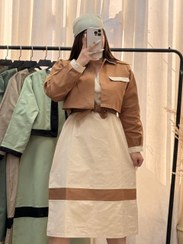 تصویر کت و سارافون زنانه کتان 