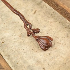 تصویر کانزاشی چوبی طرح غنچه گل 