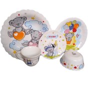 تصویر سرویس غذاخوری 5 پارچه کودک پارس اپال مدل پسر کد 773 