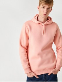 تصویر سویشرت کلاهدار ساده با بافت برجسته برند Koton Basic Hooded Sweatshirt Raised