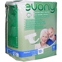 تصویر پوشینه بزرگسال چسبی سایز متوسط ایونی 10 عدد Evony Medium Adult Protective Diaper 10Pcs