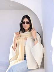 تصویر مانتو ژاکارد فلورا رنگ آبی و زرد 