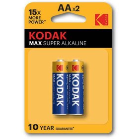 تصویر باتری قلمی مکس سوپر آلکالاین کداک مدل LR6 ا Kodak LR6 Max Super Alkaline AA 1.5V Battery Kodak LR6 Max Super Alkaline AA 1.5V Battery