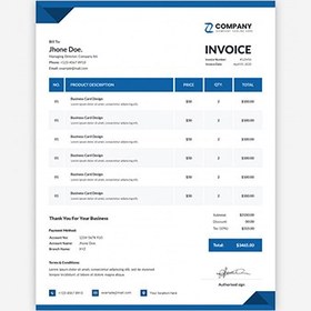 تصویر فاکتور و صورتحساب چند منظوره – Abstract corporate invoice 