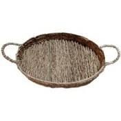 تصویر سبد بیضی حصیری دسته دار متوسطf3 wood man b164 