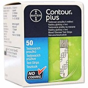 تصویر نوار تست قند خون بایر Contour Plus بسته 50 عددی Bayer Contour Plus blood sugar test strip, pack of 50