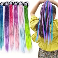 تصویر کش اکستنشن مو بافت رنگی Colored weave hair extensions