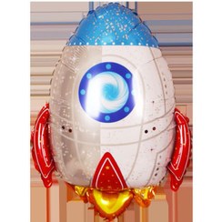 تصویر بادکنک فویلی طرح موشک فضانورد 