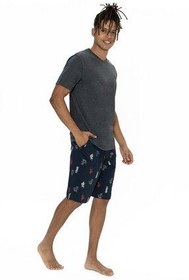 تصویر ست پیژامه خاکستری مردانه U.S POLO ASSN. اورجینال U.S. Polo Assn. 