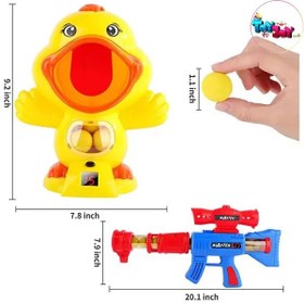 تصویر اسباب بازی تفنگ سیبل دار طرح اردک کد 4A-666 Hungry duck shooting game with air pump toy gun