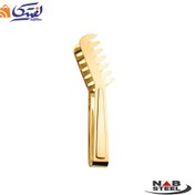 تصویر انبر سالاد ناب استیل مدل فلورانس طلایی PVD 