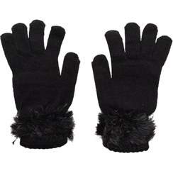 تصویر دستکش بافت زنانه مچ خزدار Women's knitted gloves with fur wrists