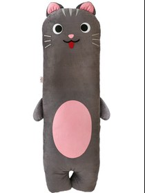 تصویر بالش بغلی عروسکی بزرگ گربه (مخمل با کیفیت ) ابعاد 140×60 