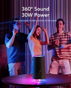 تصویر اسپیکر انکر مدل Soundcore Glow با صدای 30W 360 ا Soundcore Glow Portable Speaker with 30W 360° Sound Soundcore Glow Portable Speaker with 30W 360° Sound