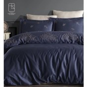 تصویر روتختی گلدوزی سرمه ای کرم مدل Asrin 