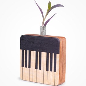 تصویر گلدان چوبی طرح پیانو 