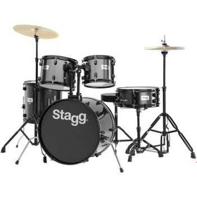 تصویر درام ست استگ مدل TIM120B BK همراه با پايه ا Stagg TIM120B BK Set Drums Stagg TIM120B BK Set Drums