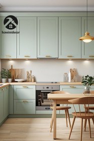 تصویر کابینت نئوکلاسیک سبز پاستیلی حسینی دکور قیمت بر اساس یک متر