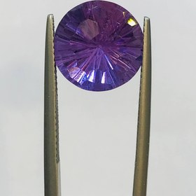 تصویر نگین آمیتیست تراش برلیان ليزر كات اصل سایز 13 میلیمتر 