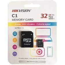 تصویر کارت حافظه microSDHC هایک ویژن مدل C1 کلاس 10 استاندارد UHS-I سرعت 92MBps ظرفیت 32 گیگابایت به همراه آداپتور SD 