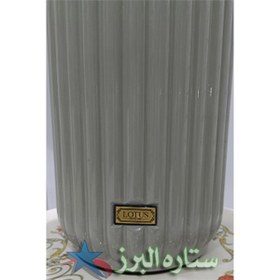 تصویر آباژور رومیزی چوبی سوئیچی لوتوس رنگ خاکستری مدل میرابلا TLSW-80806 