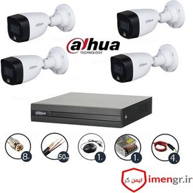 تصویر پک کامل 4 دوربین مداربسته داهوا 1209CMP-LED PACK 4 CCTV DAHUA 1209CMP-LED