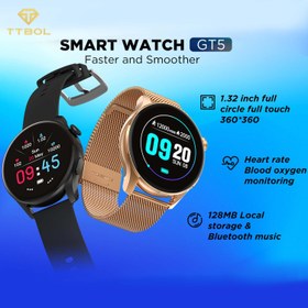 تصویر ساعت هوشمند جی تب مدل G-Tab gt5 - مشکی ا G-tab gt5 smart watch G-tab gt5 smart watch