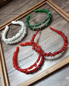 تصویر تل جواهر دوزی دو قلو - رنگ سفید دوقلو tel javaherdozi dogholo