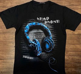 تصویر تیشرت مشکی سه بعدی هدفون 