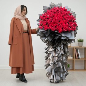 تصویر دسته گل ایستاده رز کد 510 