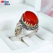 تصویر انگشتر نقره مردانه عقیق 