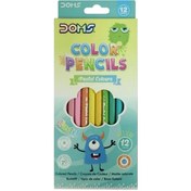 تصویر مداد رنگی پاستلی دامس ۱۲ رنگ doms 12 pastel color pencil
