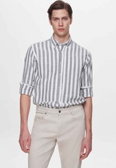 تصویر پیراهن کوتون مخلوط خط‌خطی راحتی - دی اس دامات - D'S Damat -- 948039413- اورجینال 