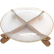 تصویر دیس برنج پایه دار مدل سولو لب طلا کد 11 