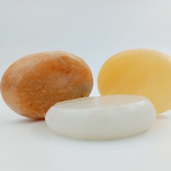 تصویر صابون ماساژ سنگ نمک بیضی فروش عمده - نارنجی oval salt soap