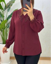 تصویر شومیز مزون دوز آسو - زرشکی / ۲ 