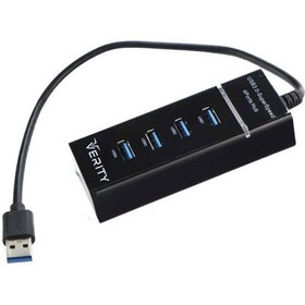 تصویر هاب 4 پورت USB 3.0 وریتی مدل H402 مشکی 