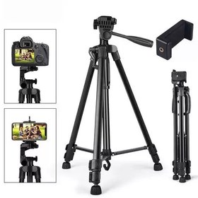 تصویر سه پایه گوشی و دوربین مدل tripod 380A ارتفاع پایه 175سانتی متر 