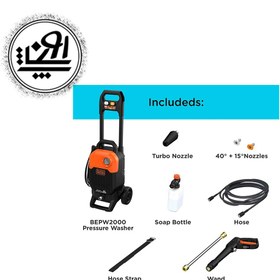 تصویر کارواش خانگی بلک اند دکر 150 بار 2000 وات مدل BEPW2000-B5 PSI 2100 BLACK + DECKER 2000W 150 Bar/2100 PSI Pressure Washer With Self Priming BEPW2000-B5