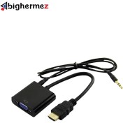 تصویر تبدیل تصویر HDMI به VGA کنسولی پی نت به همراه کابل صدا 
