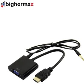 تصویر تبدیل تصویر HDMI به VGA کنسولی پی نت به همراه کابل صدا 