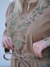 تصویر پیراهن مخمل کبریتی زنانه 