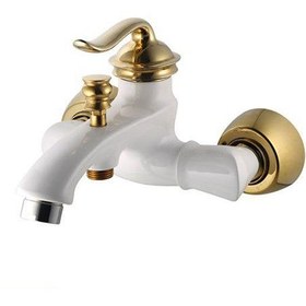 تصویر شیر حمام اوج امپریال سفیدطلا Owj faucets model Imperial