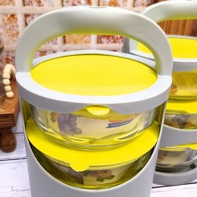 تصویر لانچ باکس ۳ طبقه پیرکس 