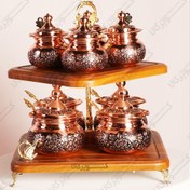 تصویر پاسماوری مسی رزگل 8تایی دوطبقه 