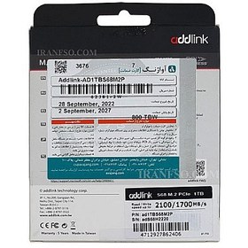 تصویر حافظه M.2 ssd اینترنال AddLink مدل S68 ظرفیت 1 ترابایت M.2 ssd internal memory AddLink model S68 capacity 1 terabyte