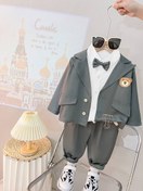 تصویر ست سه تیکه مجلسی پسرانه سایز ۴ تا ۶ سال نوک مدادی 