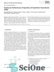 تصویر دانلود کتاب Explosive Performance Properties of Erythritol Tetranitrate (ETN) - ویژگی های عملکرد انفجاری اریتریتول تترانیترات (ETN) 